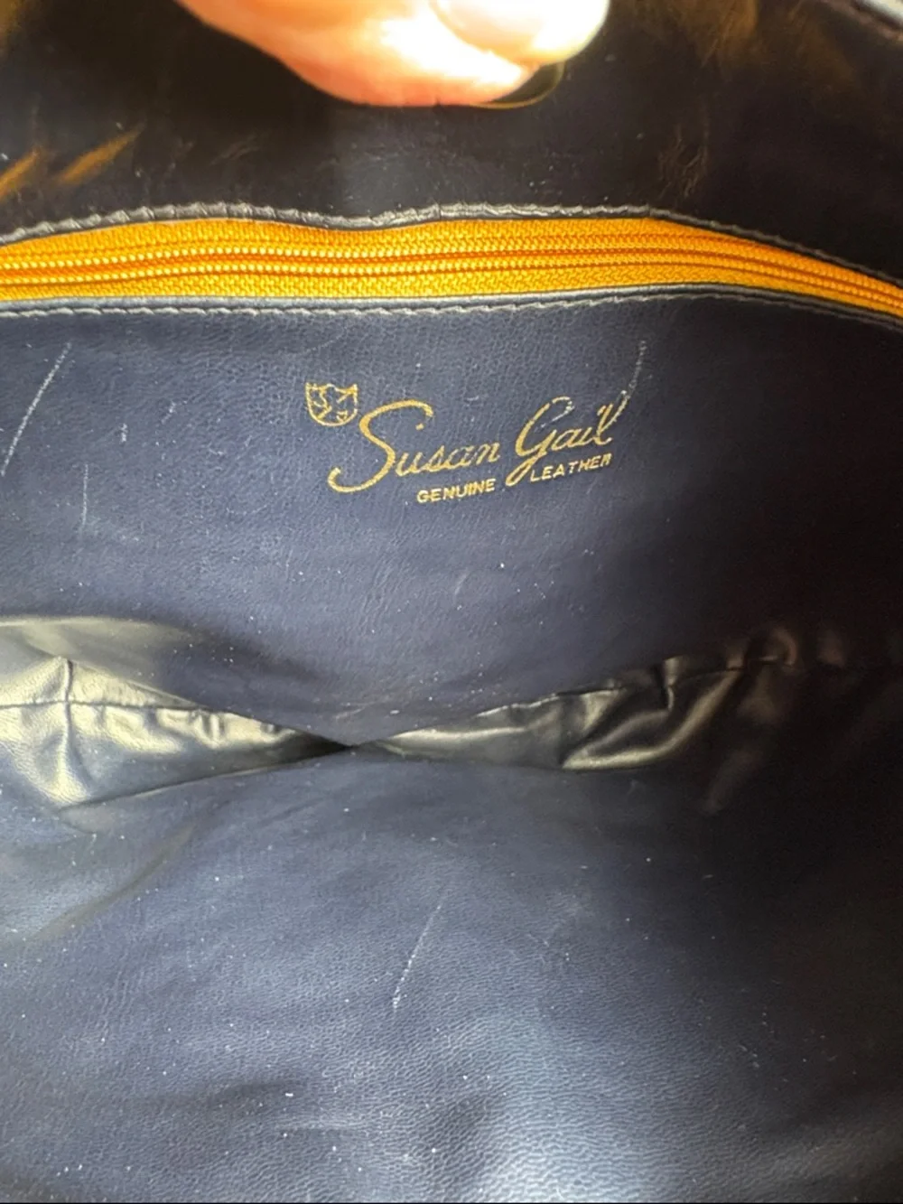 Vintage Susan Gail for Saks Fifth Avenue Black Leather Hobo Shoulder Bag